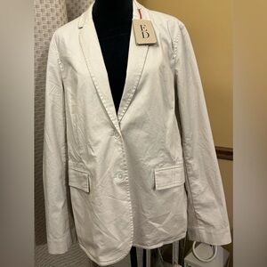 ED by Ellen NWT Women's Twill Cream Blazer